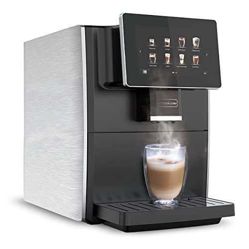 Epsilon Espresso Machine, Coffee Maker comes w/ 11 Brew Selections, 7 Inch AI Touchscreen and Italian, Self-Cleaning Exspresso Barista Brewer